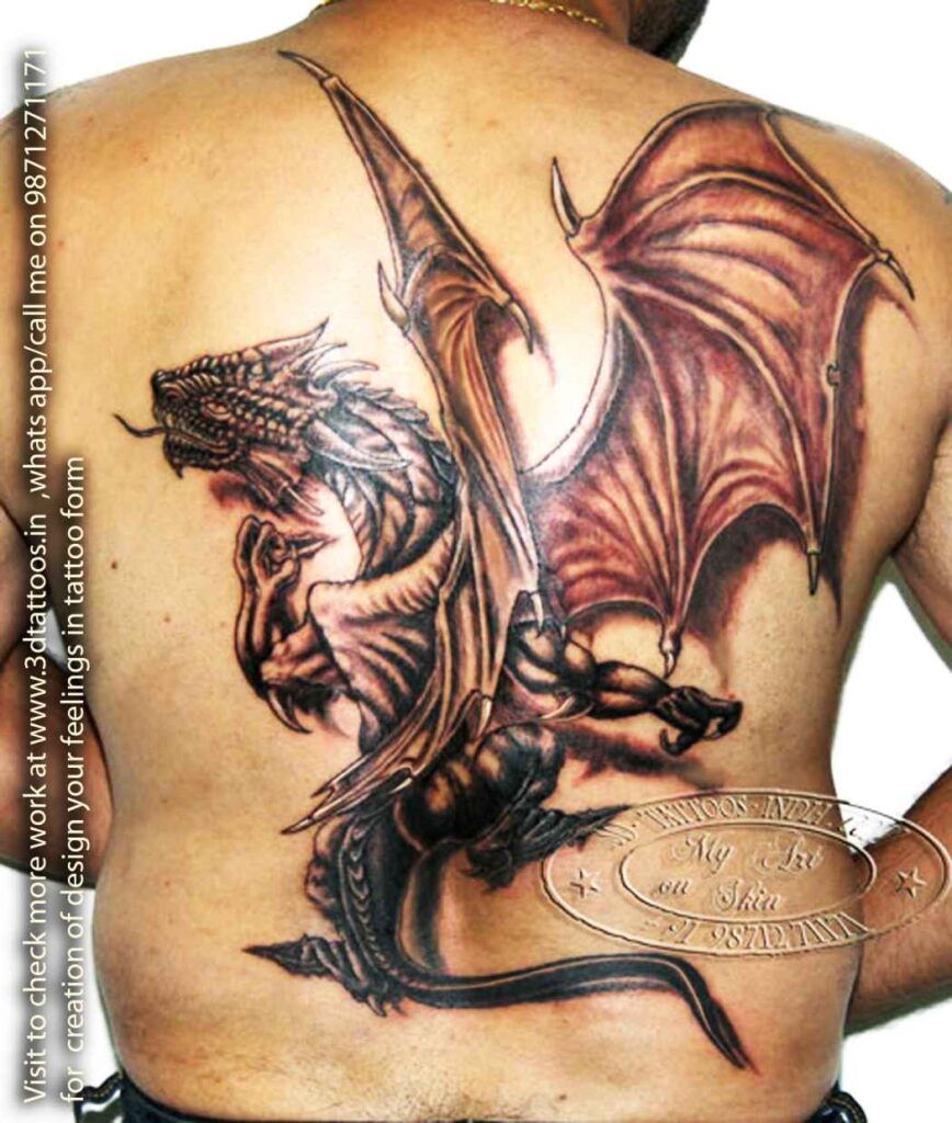 full back english dragon tattoo,