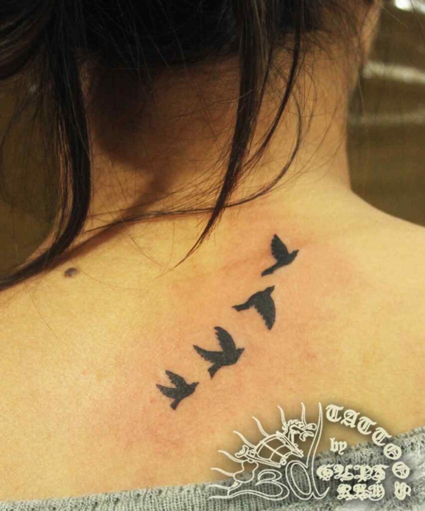 trail of bird tattoo by 3d tattoo