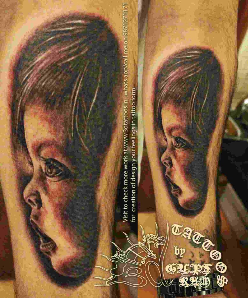 portrait tattoo on forearm